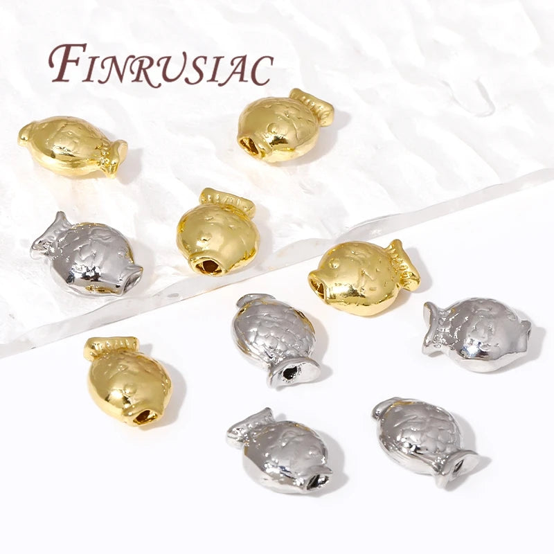 18K Gold Plated Fish Shape Spacer Beads – DIY Jewelry Making Jewelry Making Beads P3