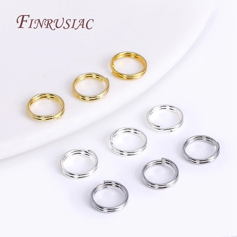 100Pcs 18K Gold Plated Brass Double Loop Jump Rings | DIY Jewelry Jump Rings P3