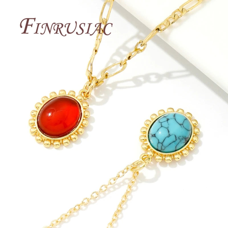 18K Gold Plated Brass Stone Charm Pendants | DIY Jewelry Making Jewelry Charm Pendant P3