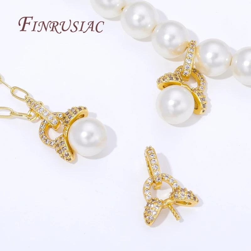 18K Gold Plated Bail Clasps – Pearl Pendant Holder Necklace Findings Jewelry Making Findings P3
