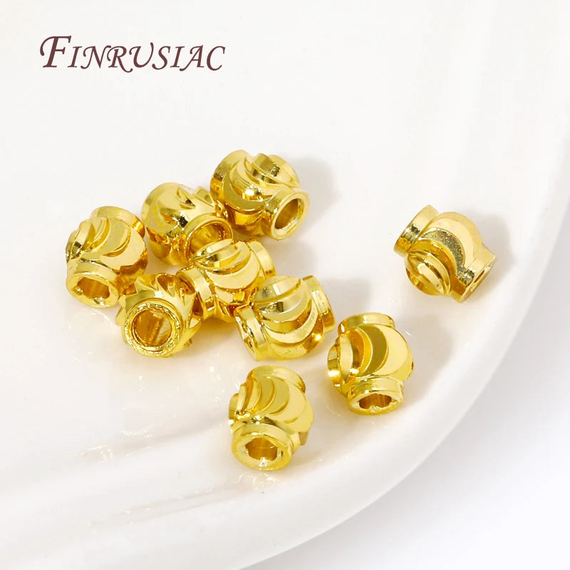 Lantern Spacer Beads 18K Gold Plated Brass – DIY Jewelry Jewelry Spacer Beads P3
