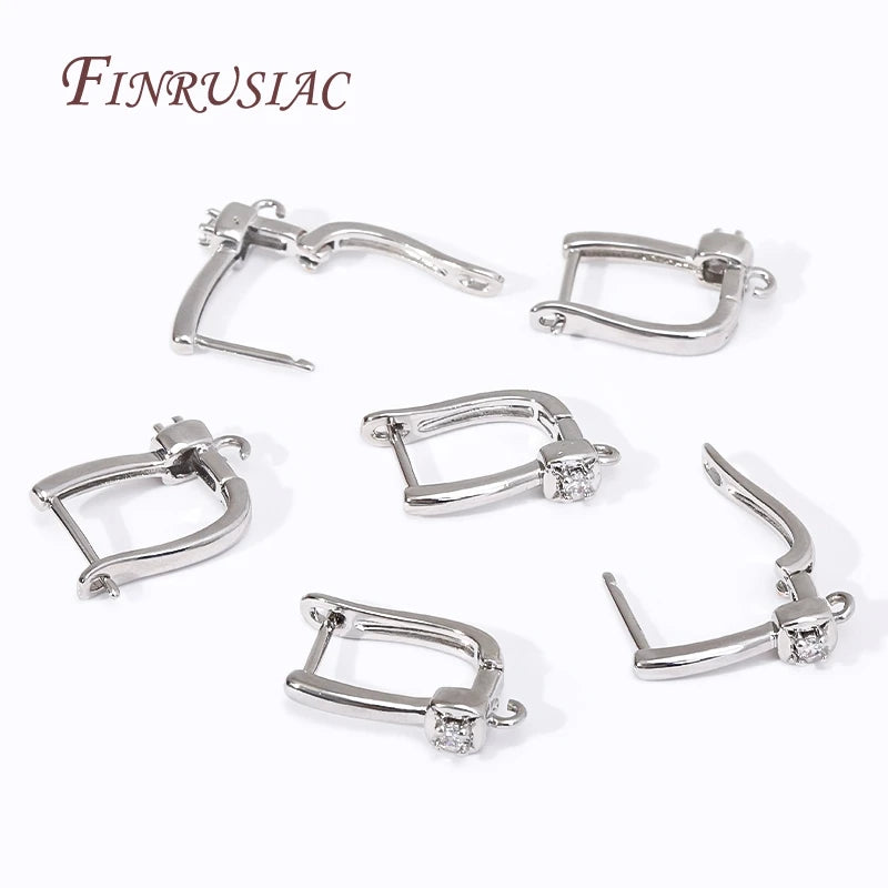 18K Gold Plated Zircon Earring Hooks – DIY Copper Earwires Earring Hook Findings P3