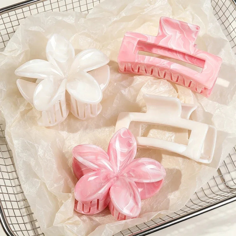 3-Pack Bow, Square & Flower Hair Claw Clips for Women Hair Claw Clips P3