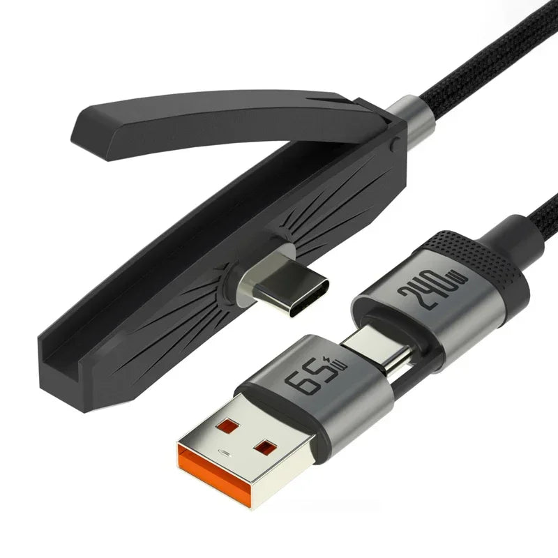 240W USB-C Fast Charging Cable & Foldable Phone Stand USB-C Charging Cable P3