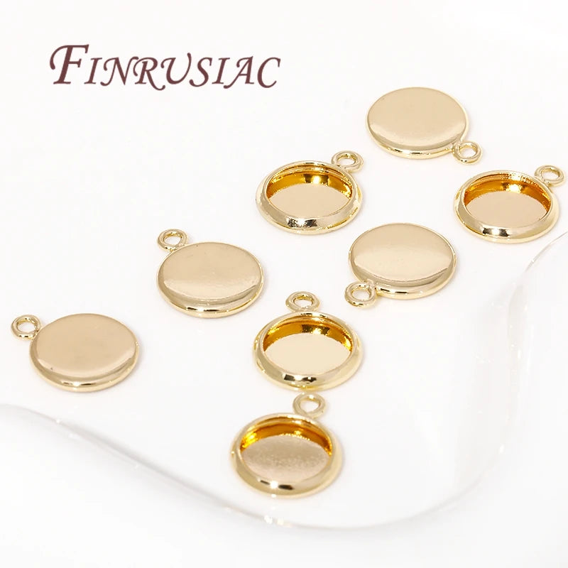 Gold-Plated Cabochon Bezel Blank Trays 6/8/10mm | DIY Jewelry Bezel Blank Trays P3