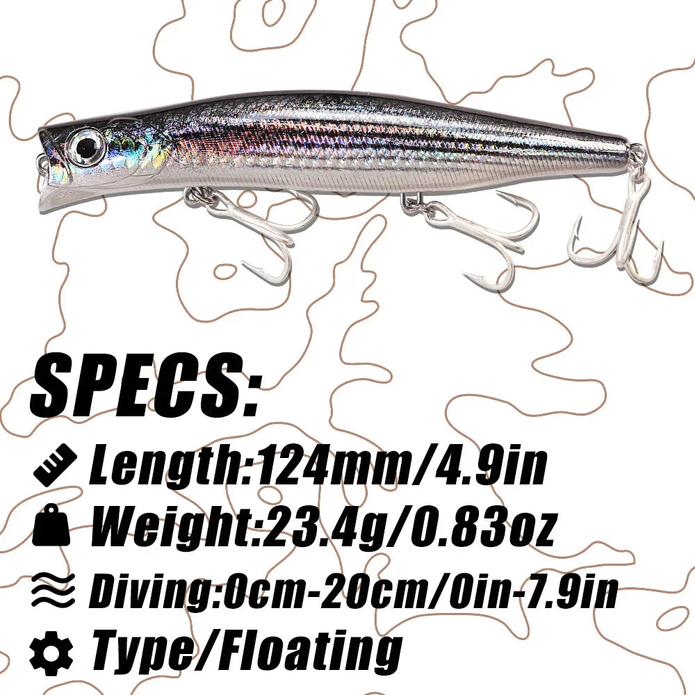B&U Floating Minnow Jerkbait Lure – Saltwater Bass & Pike 3D Fishing Jerkbait Lure P3