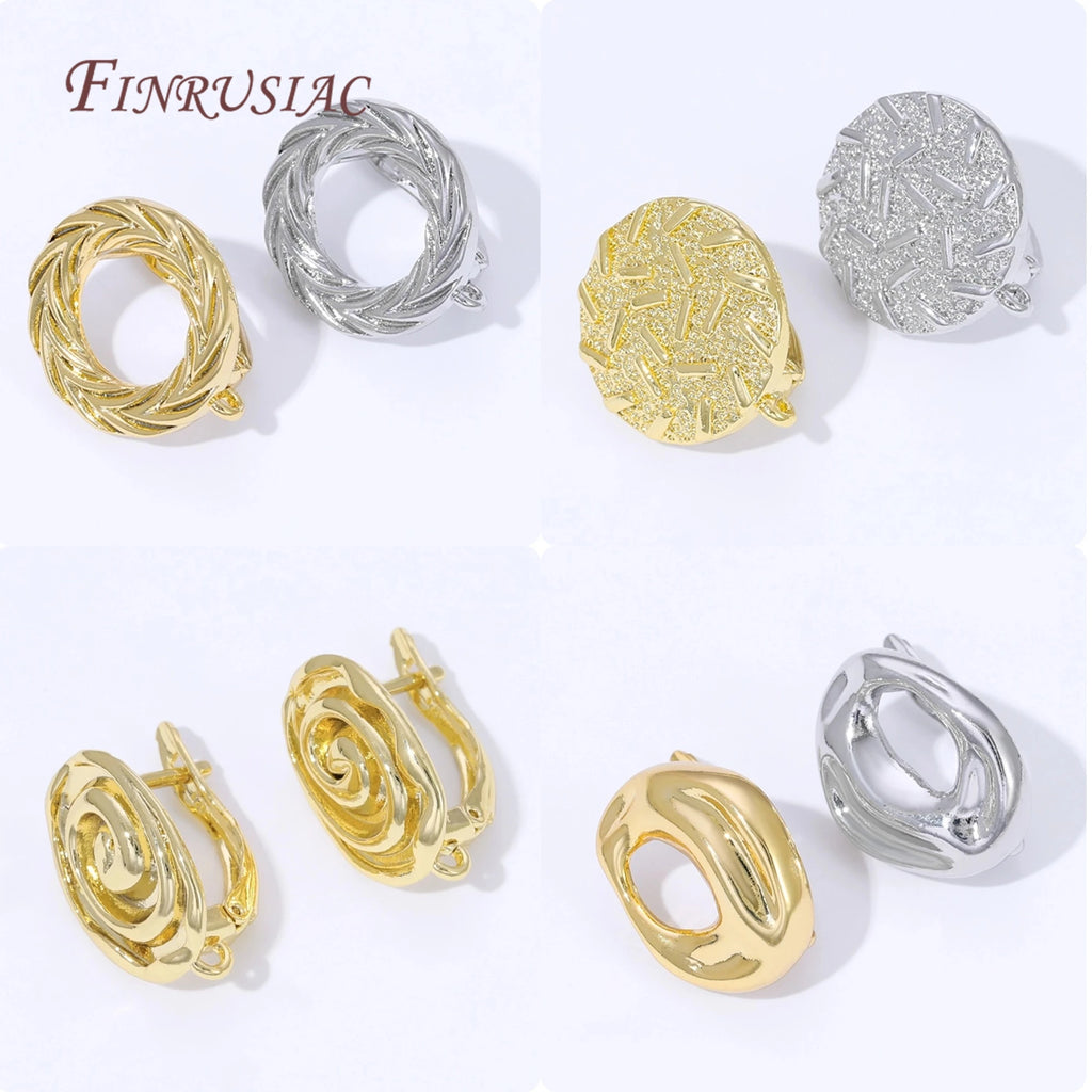 18K Gold Plated Brass Earring Clasps with Loop | DIY Findings Earring Clasps Findings P3