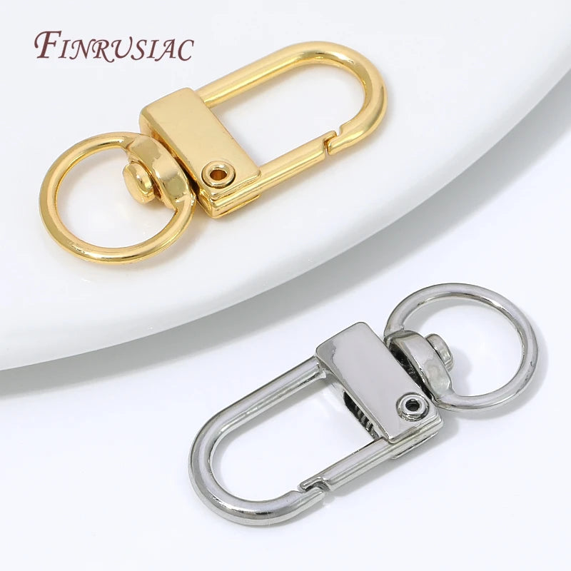 18K Gold Plated Swivel D Lobster Clasp with Jump Ring | DIY Jewelry Clasp Finding P3