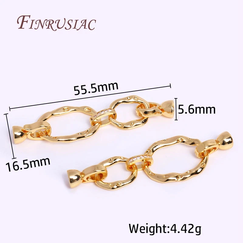 18K Gold Plated Double Loop Connector Clasps – DIY Jewelry Jewelry Findings Clasps P3 18K real gold plated 1 Piece