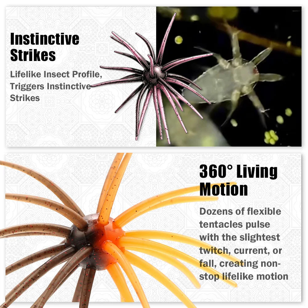 B&U Floating Sea Urchin Soft Lure | Topwater Bass Trout Bait Soft Fishing Lure P3
