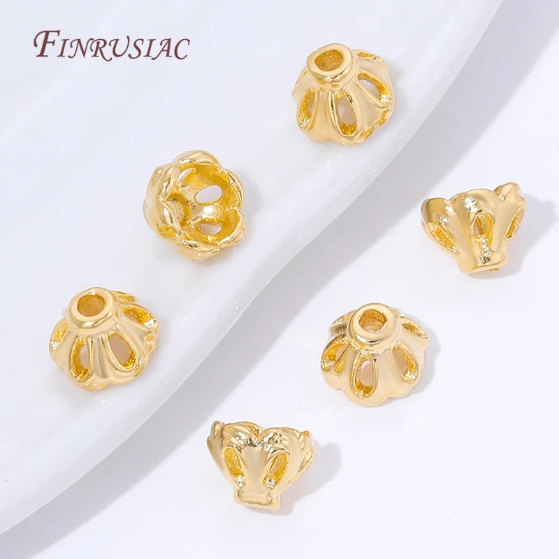 18K Gold Plated Flower Spacer Beads & Brass Bead Caps | DIY Jewelry Jewelry Findings P3