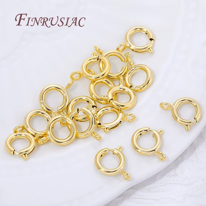 9mm 18K Gold Plated Circle Spring Clasps – DIY Jewelry Findings Jewelry Clasps & Findings P3