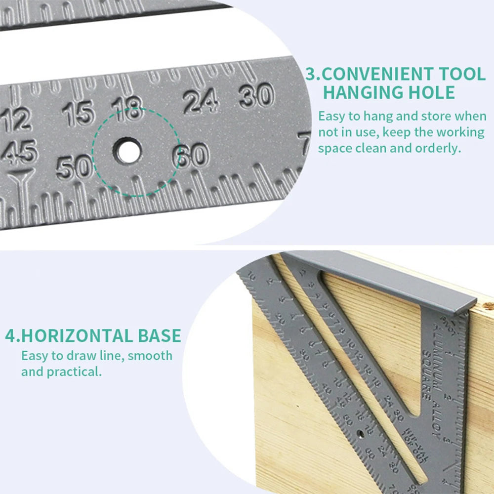 7-Inch Aluminium Set Square – 90° Carpenter's Measuring Tool Carpenter's Set Square P3