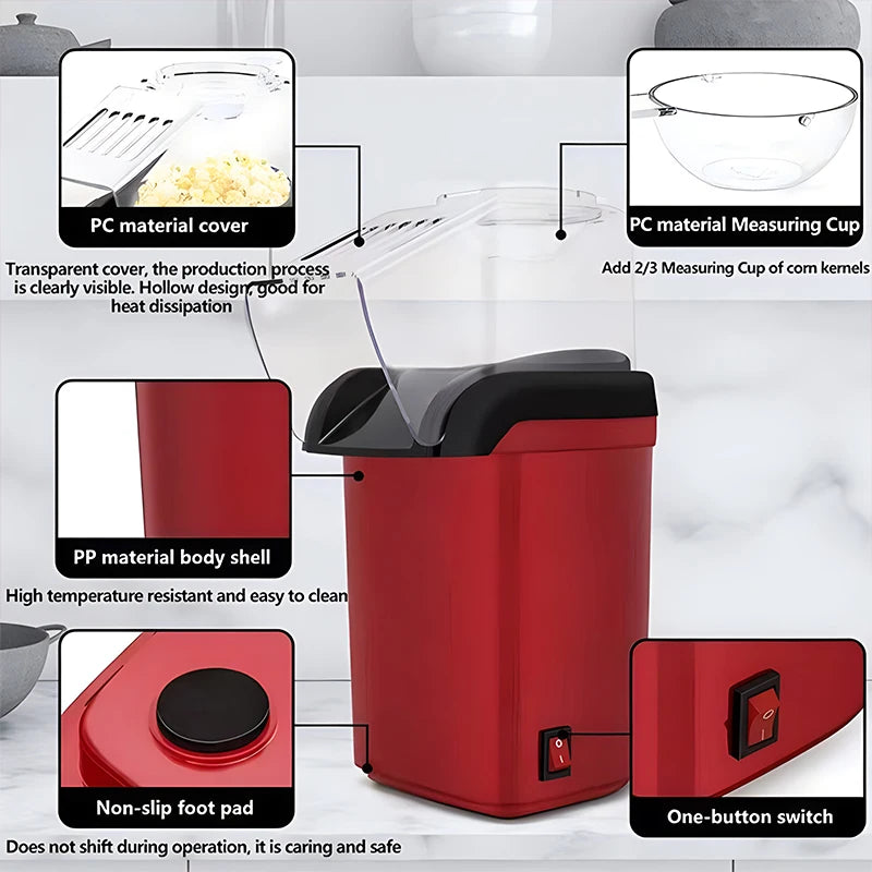NOCCLILI Hot Air Popcorn Maker – Automatic Mini Electric Machine Popcorn Maker P3