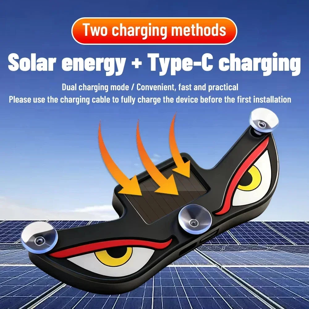 Solar USB Car Demon Eye LED Ambient Light | Breathing Neon Car Atmosphere Light P3