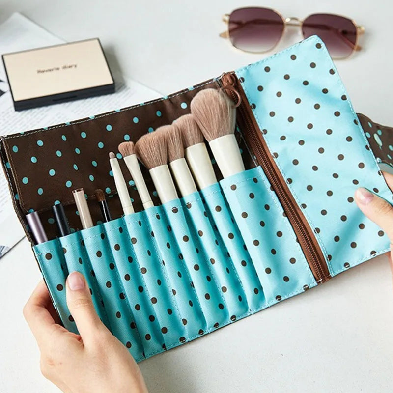 Foldable Canvas Makeup Brush Roll Bag | Large Capacity Case Makeup Brush Bag P3