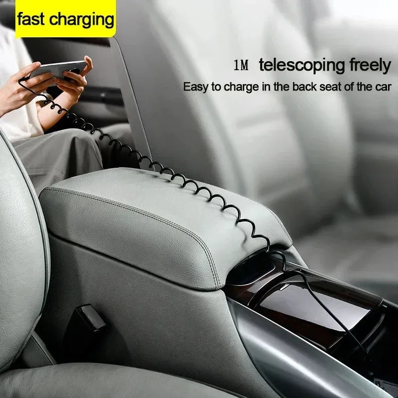 66W Retractable USB-C Fast Charging Cable 1M/1.8M/2M | 5A USB Charging Cable P3
