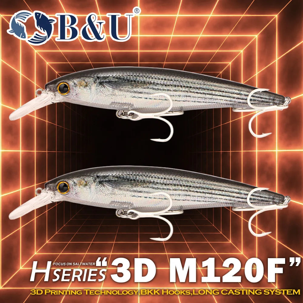 B&U Saltwater Floating Minnow Lure Set – Jerkbait Hard Bait Saltwater Fishing Lure P3