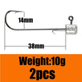 B&U Ned Rig Mushroom Head Hooks – Soft Bait Worm Fishing Fishing Hooks P3 10g 2pcs