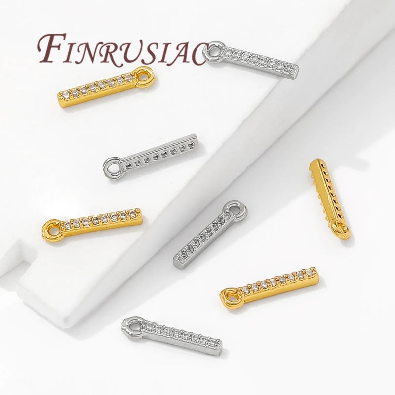18K Gold Plated Brass Zircon Charms – DIY Jewelry Pendants Jewelry Charm Findings P3