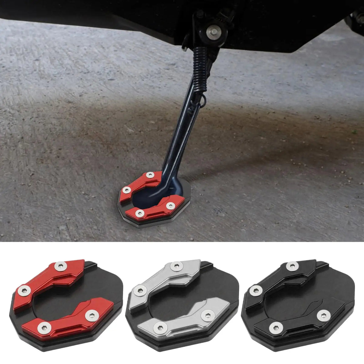 Motorcycle Kickstand Extension Pad – Aluminum Side Stand Plate Kickstand Extension Pad P3