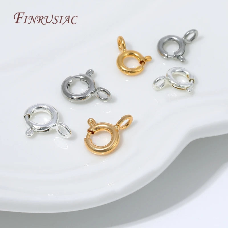 18K Gold Plated Spring Ring Clasp with Loops – DIY Jewelry Jewelry Clasp Findings P3