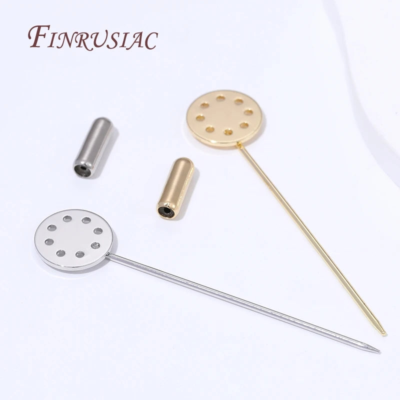 14K Gold Plated Brass Stick Pin Blanks – DIY Lapel & Shawl Pins Brooch Pin Blanks P3