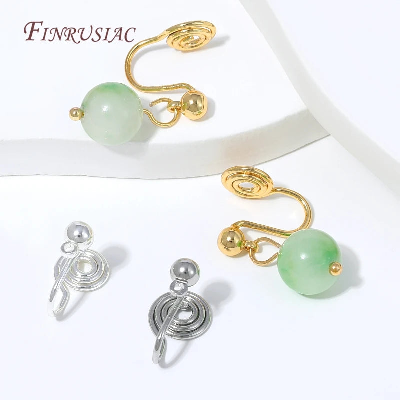 18K Gold Clip-On Earring Hooks – No-Pierce Spiral Ear Clips DIY Earring Findings P3