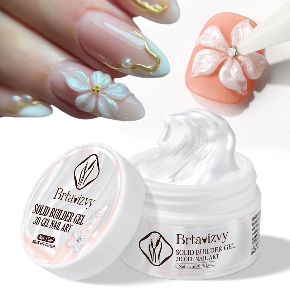 Full Beauty Pearl White 3D Nail Builder Gel Polish 15ml G-511 Nail Builder Gel P3