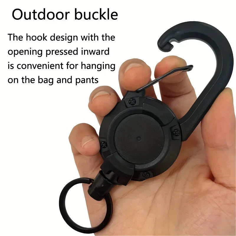 Retractable Badge Reel Keychain – Heavy Duty Carabiner Clip Retractable Keychain Reel P3