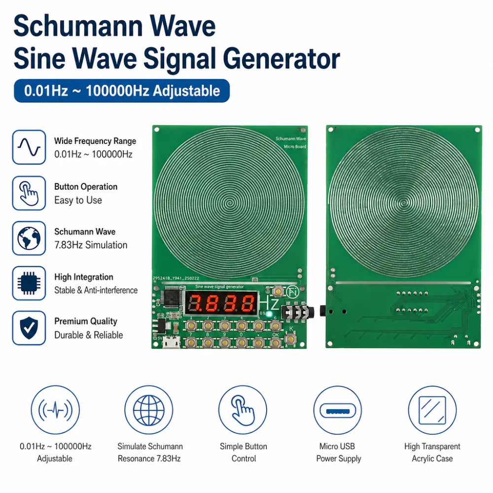Gaqqee Schumann Wave Generator 0.1–100kHz Sine Wave USB Signal Generator P3