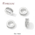 18K Gold Plated Zircon Round Spacer Beads 4mm 6mm 8mm – DIY Jewelry Spacer Beads P3 Silver Plated-8mm 8 pieces