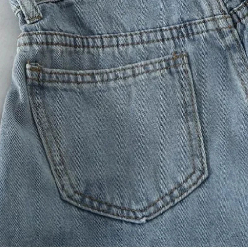 PTKPCC Women's High-Waist Loose Denim Shorts – Korean Retro Denim Shorts P3