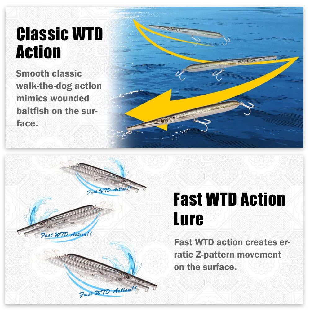 B&U Saltwater Topwater Pencil Lure | GT Tuna Hard Floating Lure Topwater Fishing Lure P3
