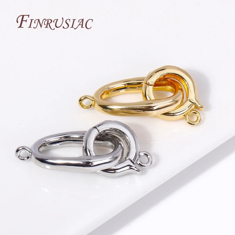18K Gold Plated Brass Round Connector Clasps – DIY Jewelry Jewelry Connector Clasp P3