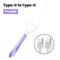 17cm USB-C Keychain Cable – PD 60W Fast Charging, 3A USB-C Charging Cable P3 PURPLE