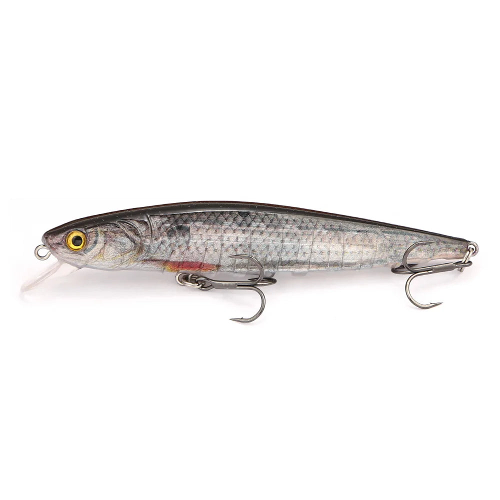 B&U Suspending Minnow Lure Set – Jerkbait for Bass Pike Perch Fishing Lure Set P3 silvery - 2pcs 11cm-15.9g