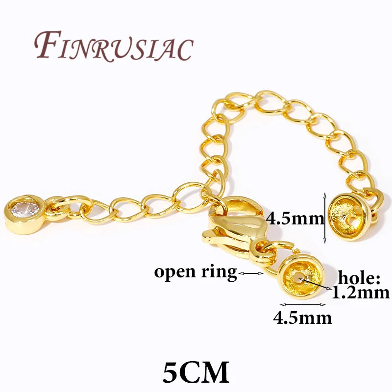 18K Gold Plated Extension Tail Chains with Lobster Clasps – DIY Jewelry Chain Findings P3