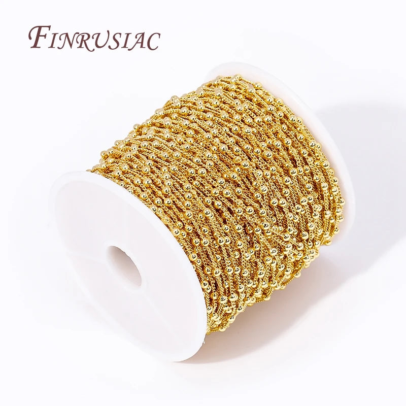 18K Gold Plated 2.5MM Copper Ball Chain | DIY Jewelry Making Jewelry Making Chain P3
