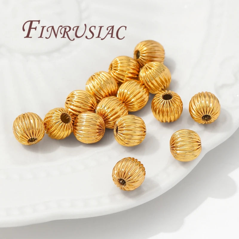 18K Gold Plated Corrugated Spacer Beads 4–8mm | DIY Jewelry Jewelry Spacer Beads P3