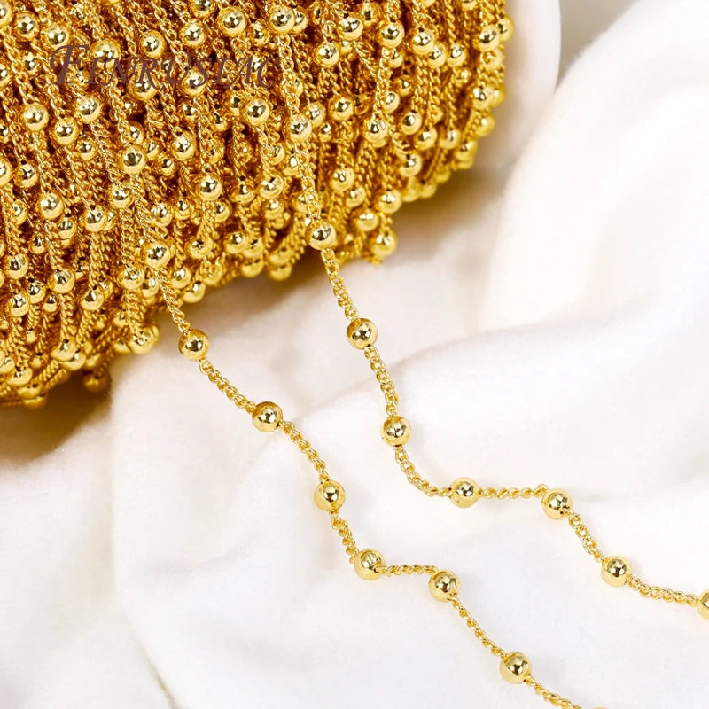 18K Gold Plated 2.5MM Copper Ball Chain | DIY Jewelry Making Jewelry Making Chain P3