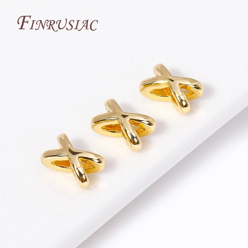 18K Gold Plated Star & X Brass Spacer Beads | DIY Jewelry Making Jewelry Spacer Beads P3