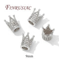 18K Gold Plated 9mm Crown Spacer Beads | DIY Jewelry Making Jewelry Spacer Beads P3 Rhodium Plated 4 pcs