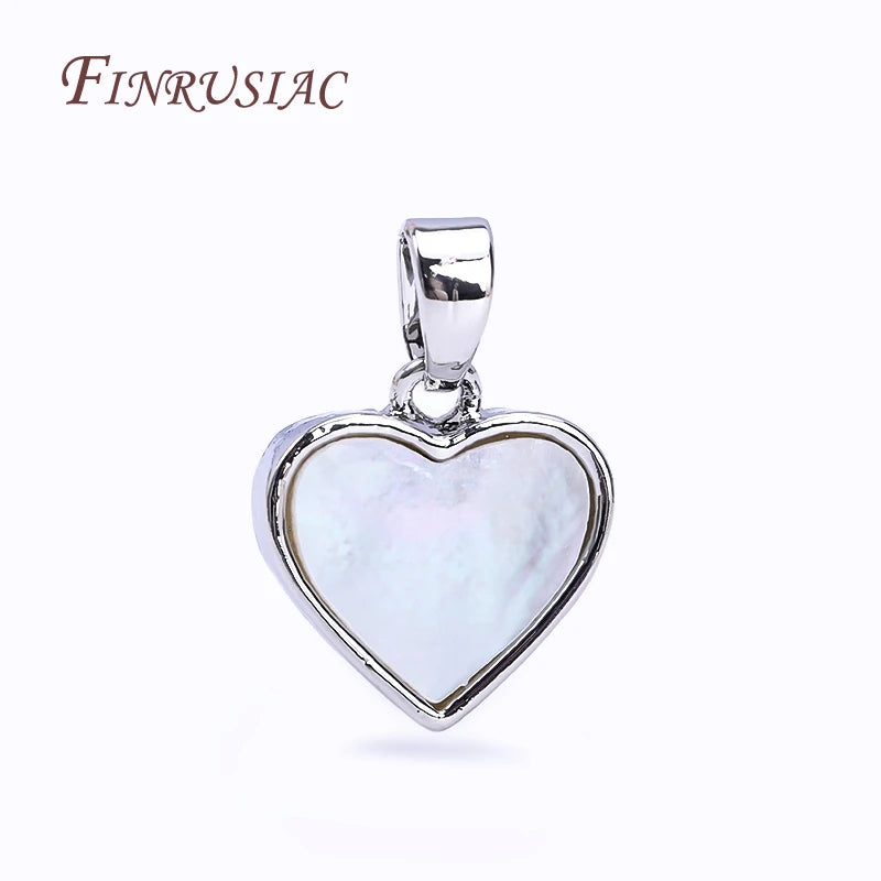 18K Gold Plated Heart Pendant Charms | Natural Shell DIY Jewelry Jewelry Pendant Charm P3
