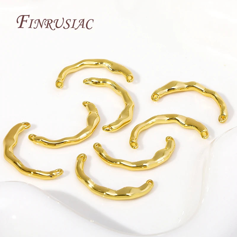 18K Gold Plated Half Circle Connector – DIY Jewelry Findings Jewelry Connector Finding P3