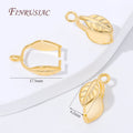 18K Gold Plated Leaf Pinch Bails | DIY Pendant Connectors Jewelry Findings P3 18K Gold Plated 2 pieces