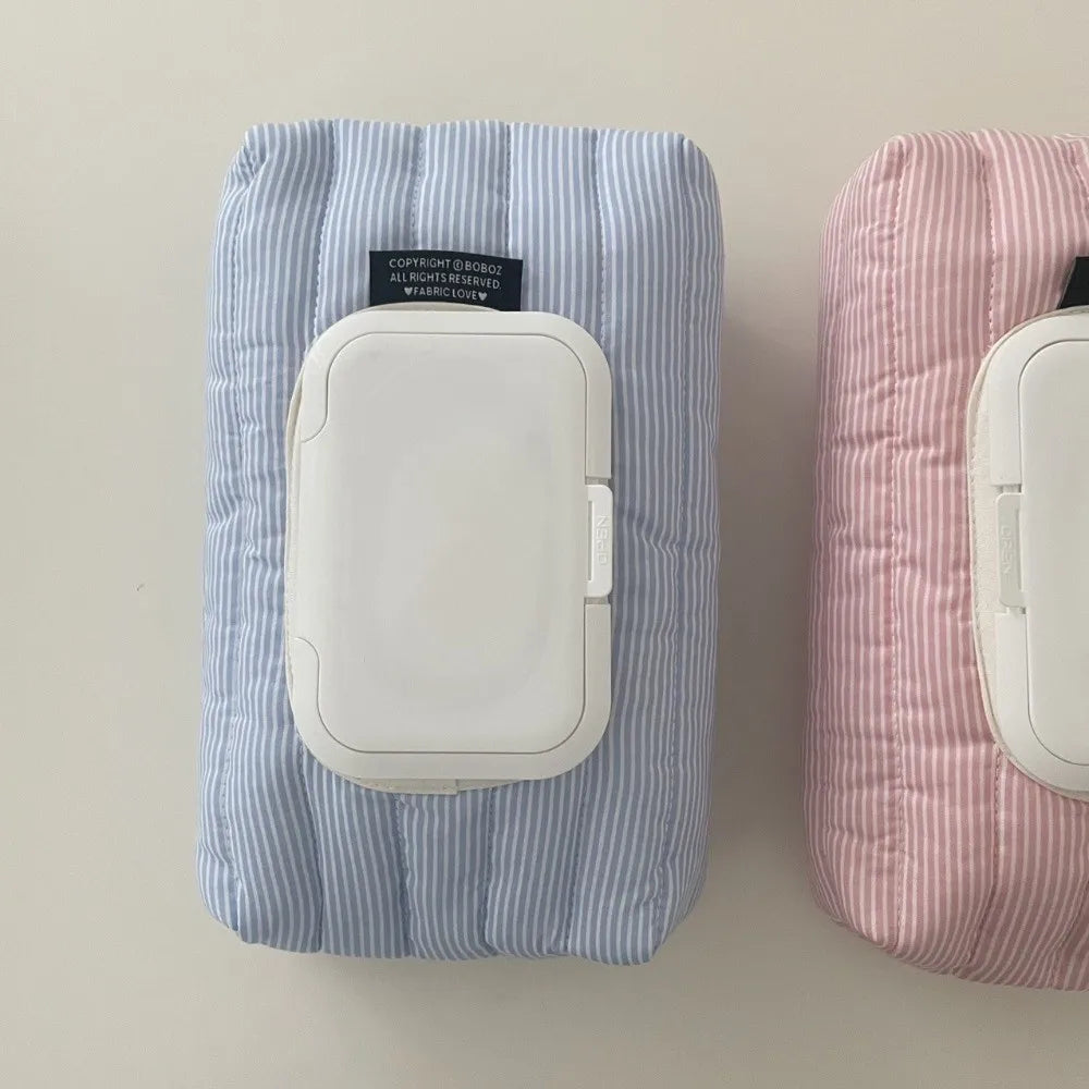 Striped Quilted Wet Wipe Pouch | Portable Tissue Case Organizer Tissue Holder P3