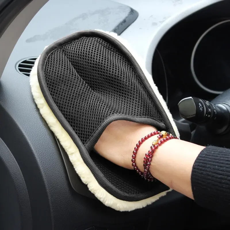 Plush Wool Car Wash Mitt – Scratch-Free Cleaning Glove Car Wash Mitt P3