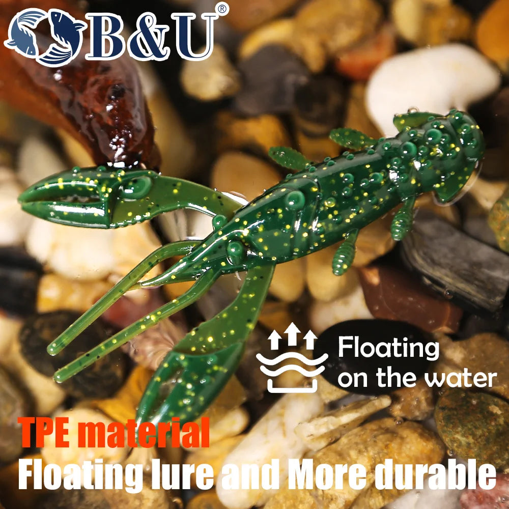 B&U Soft Crawfish Larvae Silicone Fishing Lure | Bass Swimbait Soft Fishing Lure P3