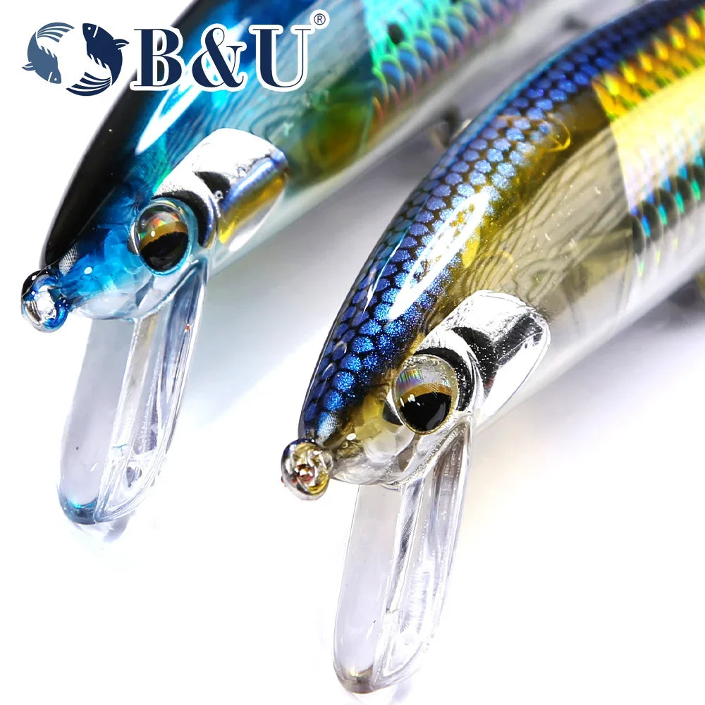 B&U Heavy Sinking Minnow Jerkbait – Saltwater Sea Bass Lure Sinking Minnow Lure P3